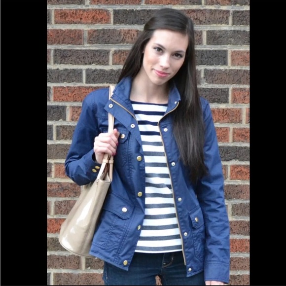 J.Crew | Relaxed Boyfriend Field Utility Jacket navy gold women’s Small - Picture 3 of 8
